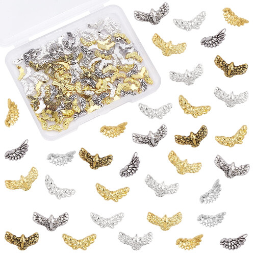 1 κουτί 144 τεμάχια 9 στυλ Cabochons από κράμα αλουμινίου για DIY τέχνη νυχιών, γεμίσματα