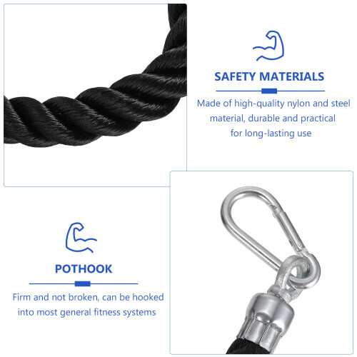 Strength Machine Attachment Exercise Cable Nylon Rope Pull Down Biceps Steel Fitness 2