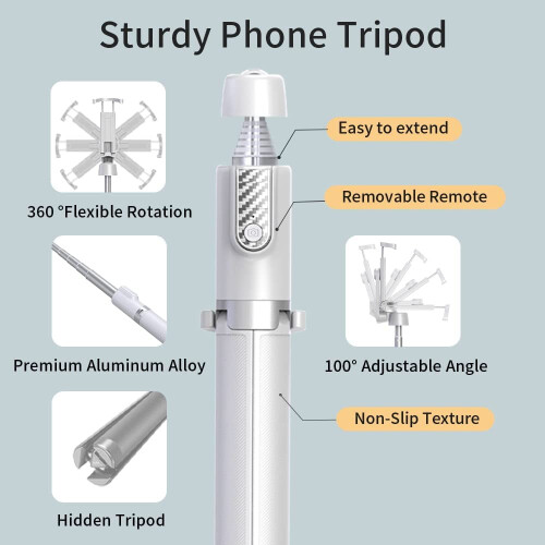 Selfie Stick Phone Tripod -Bluetooth Tripod Stand with Wireless Remote Shutter, 360Â Rotation Extendable 1