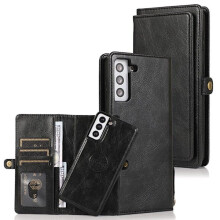Kompatibel med Samsung Galaxy S21 - Practical2-1Wallet-etui, sort