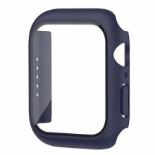 Tempered Glass + Case for compatible with Apple Watch 46mm 44mm 45mm 41mm 40mm 42mm, Screen Protector for iWatch Series 10 9 8 7 6 SE 5, 15 Midnight