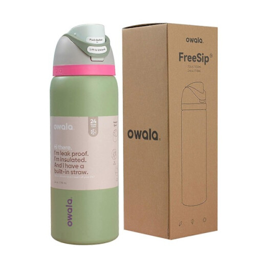 Stor 710ml benvit termosflaska för Adventure green