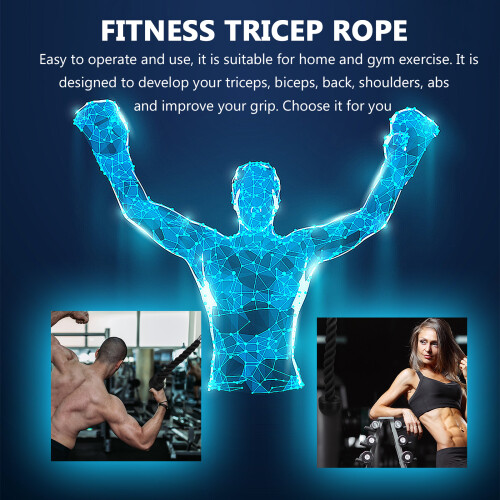 Strength Machine Attachment Exercise Cable Nylon Rope Pull Down Biceps Steel Fitness 1