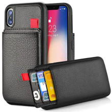 Kompatibel med iPhone/kompatibel med Samsung/kompatibel med Huawei - Mobilcover - Skjult kortholder / Kortholder Sort kompatibel med iPhone XR