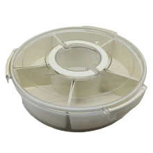 Replio Serviertablett mit Fächern, Deckel und Griff, große Snackbox, geeignet für Wurstwaren, Gemüse, Obst, ideal für Reisen, Strand und