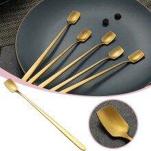 Edelstahl-Löffel-Set, kleiner runder Löffel, Kaffeelöffel, kleiner runder Löffel, kleiner Löffel in Titan-Gold, Backformen-Set, Küchenhelfer-Set