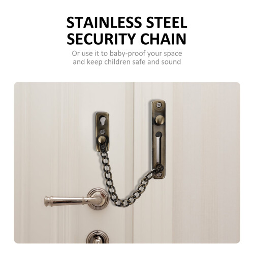 Door Chain Locks for Doors inside Premium Front Stainless Sliding Safety Security Child 1