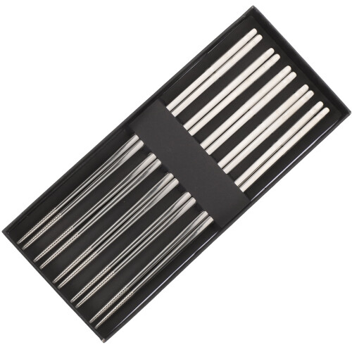 5 ζευγάρια από ανοξείδωτο ατσάλι chopsticks εξωτερικού χώρου επιτραπέζια σκεύη