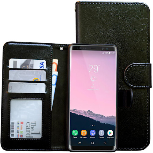 Kompatibel med Samsung Galaxy Note9 - Læderetui / Beskyttelse Sort 2