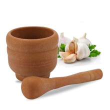 TureClos Mörser- und Stößel-Set, massiver Steinmahlstein für Guacamole und Kräuter