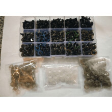 Delaman speelgoedogen, 264 stuks DIY knutselset, zwart 10/12 mm, kleurrijke veiligheidsogen voor teddyberen, poppen en andere dieren.