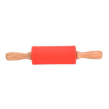 Rouleau à pâtisserie en silicone avec manche en bois Tarmeek, outil de cuisine pour enfants, ustensiles de cuisine