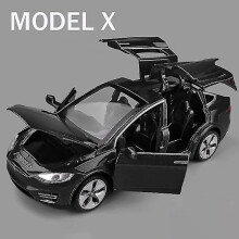 Tesla Model X, Model 3, Model S, Model Y – Modellauto aus Metallguss mit Sound und Licht – Spielzeug für Kinder, Geschenkidee für Jungen –