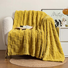 Djunllk Throw Blanket for Couch - Yellow Ultimate Cozy Microfiber Soft Blanket, Fluffy Breathable Throw Blanket All Year Round, 39.3" x 59.0"