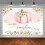 Φθινοπωρινό φόντο για baby shower με ροζ κολοκύθα - Διακόσμηση πάρτι "Έρχεται μια 3