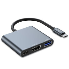 Hub USB-C 3 em 1 Tech-Protet USB-A / HDMI / USB-C Cinza