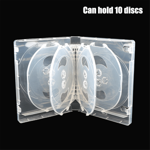 CD Storage Box 10-Piece Pack CD Case Plastic Double-Sided CD Storage Car CD Case Thickened DVD Case,White 1