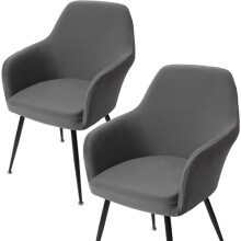 Conjunto de 2 capas elásticas para cadeiras de jantar com apoio de braços, removíveis e laváveis, ideais para cadeiras de escritório.