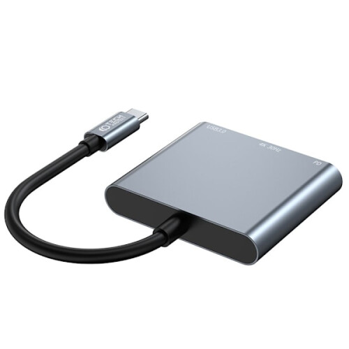 Tech-Protet3in1USB-C Hub USB-A / HDMI / USB-C Grå 2