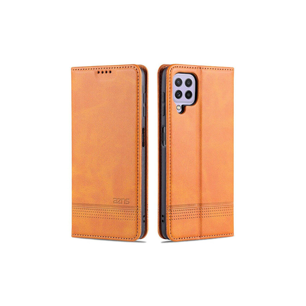 Compatible With Samsung Galaxy A22 4G - Well-Thought-Out Azns Wallet Case Brown 9464372902019