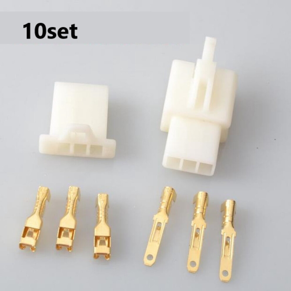 10 Sets Of 2.8Mm Motorcycle Male And Female Terminal Car Connector 3Pin 9464372902088