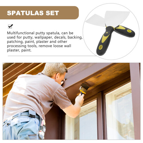 4 Pcs Paint Scraper Stainless Steel Spatula Plastic 2