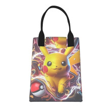 Lancheira térmica Pikachu para homens e mulheres, isolada e resistente à água com forro térmico, fácil de limpar e reutilizável, ideal para