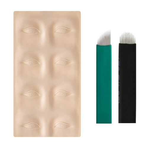 4PCS 3D Silicone Microblading Practice Skin for Eyebrows and Eyeliner with 5 Needles 1