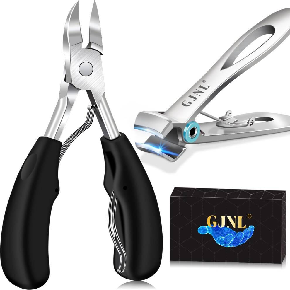 Toenail Clippers for Thick Nails Seniors, 16mm Wide Jaw Ergonomic Grip Precision Blade