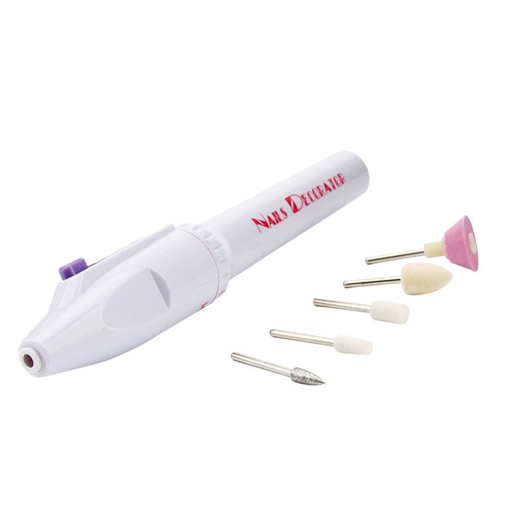 Electric Nail Drill Manicure Pedicure Set with Powerful Motor and 5 Interchangeable Attachments