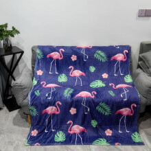 Flamingofilt, dubbelsidig flanellfilt, barnfilt, kontorsfilt