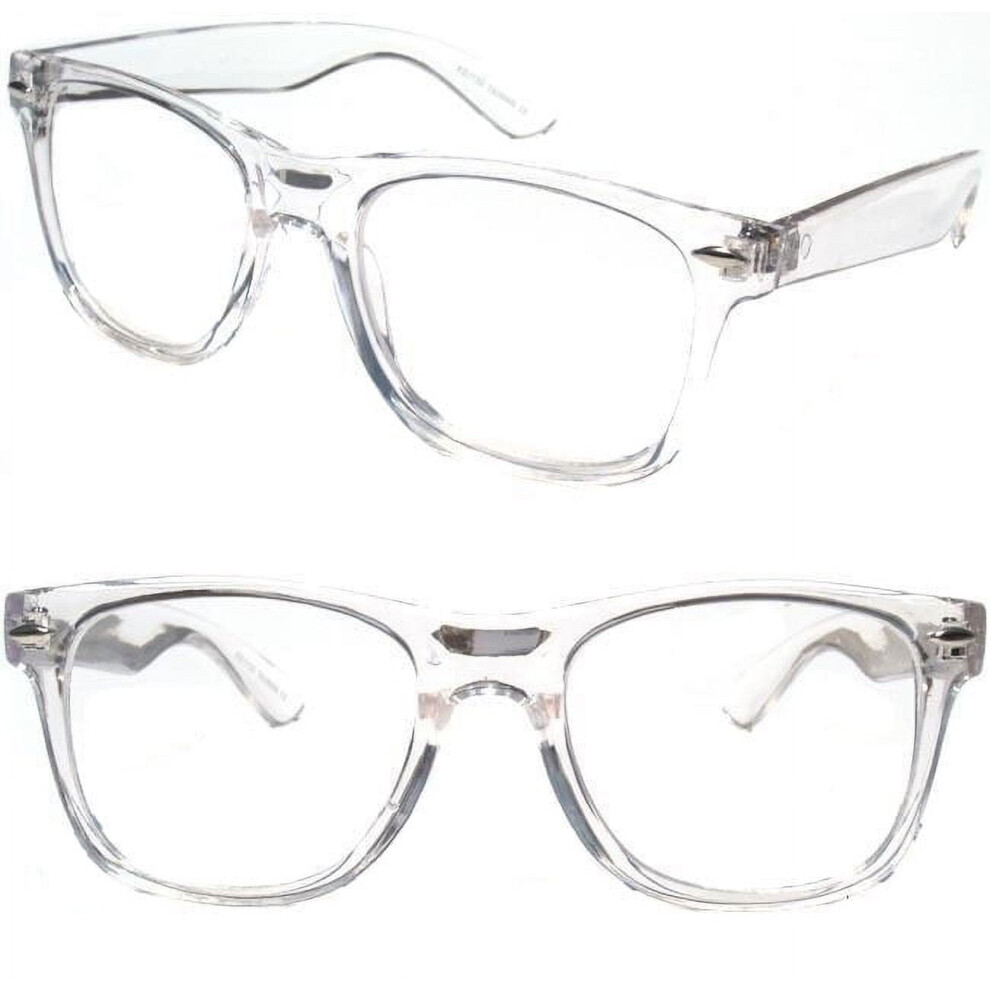 2 Pairs Transparent Neon Color Deluxe Reading Glasses - Comfortable Stylish Simple Readers Rx Magnification
