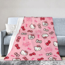 Hello Kitty -hotellihuopa, anime-huopa sängylle, sohvahuopa, erittäin pehmeä fleecehuopa makuuhuoneeseen, olohuoneeseen, 60 x 50 tuumaa