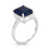 Genuine Sapphire Emerald Cut Ring 4.00 CTTW Solid Sterling Silver Size 6 7 8 9 3