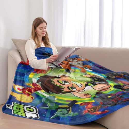 Ben10Blanket80IN*60IN Κουβέρτες Flannel Sleep Cozy Ελαφριές εξαιρετικά μαλακές μικροκουβέρτες για 1