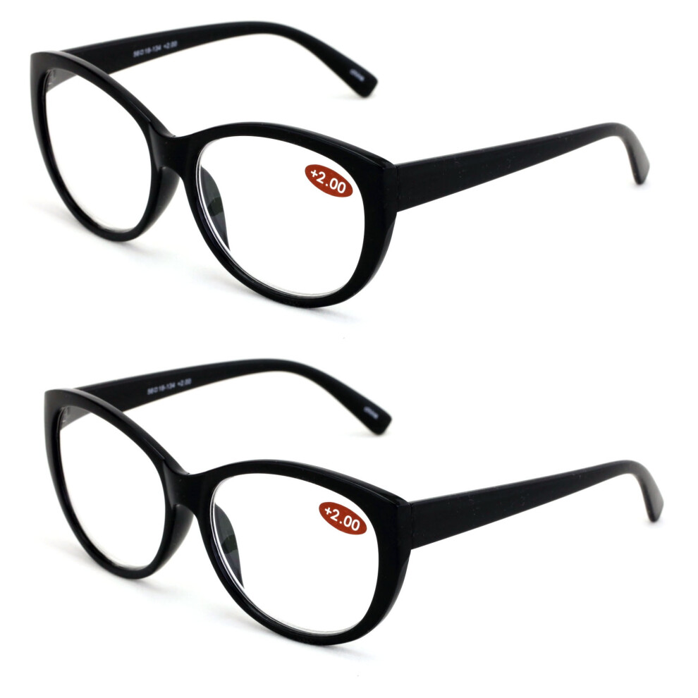 Black/Brown V.w.e. 2 Pairs Women Tortoise Reading Glasses Reader Glasses Cateye Vintage Jackie O