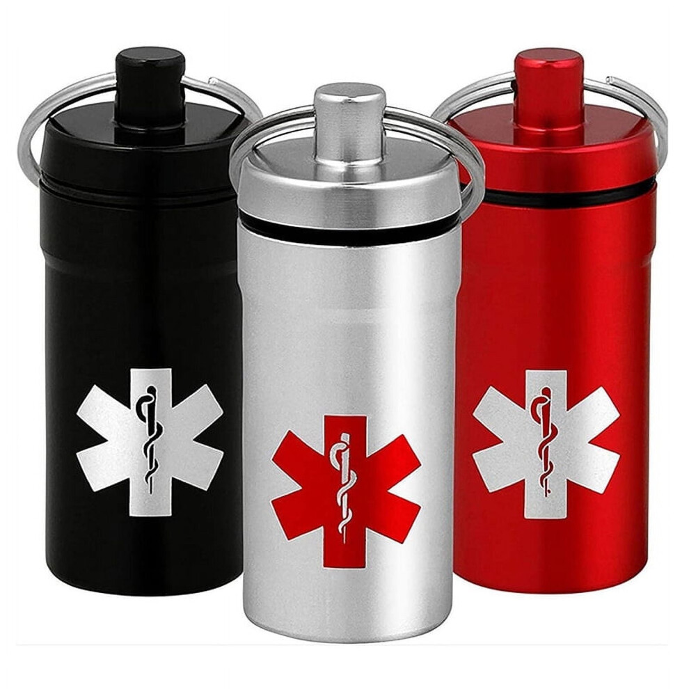 Waterproof Aluminum Pill Box Pill Case Container Bottle Holder Keychain New Hot