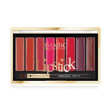 Lip Color Palette with 8 Nude Shades, CreamtoMatte Finish, Brush Included, 0.39 oz Travel Size