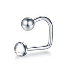 G23 Titanium Medusa Lip Piercing Jewelry 16G Crystal Labret Stud U Shape Monroe Ring 8mm 10mm