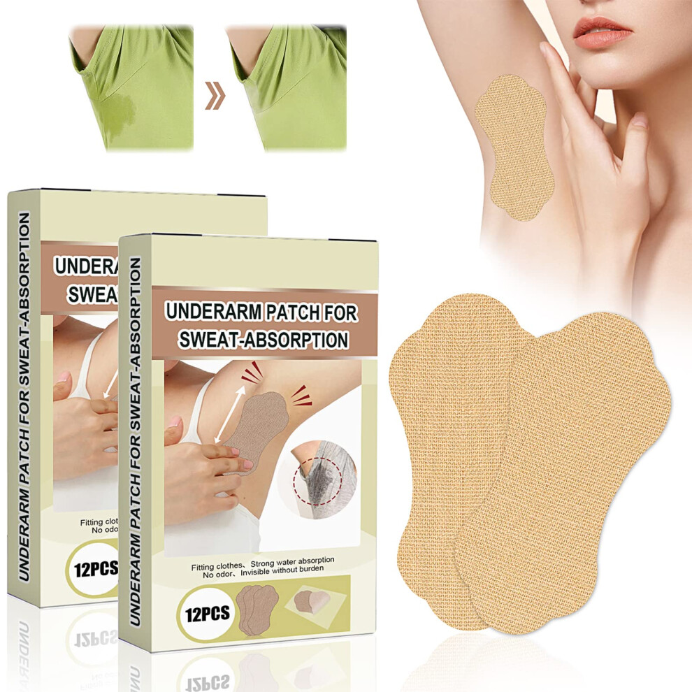 Underarm Sweat Pads 24 Pcs Disposable Armpit Sweat Guards Invisible Absorption for Clothing Protection