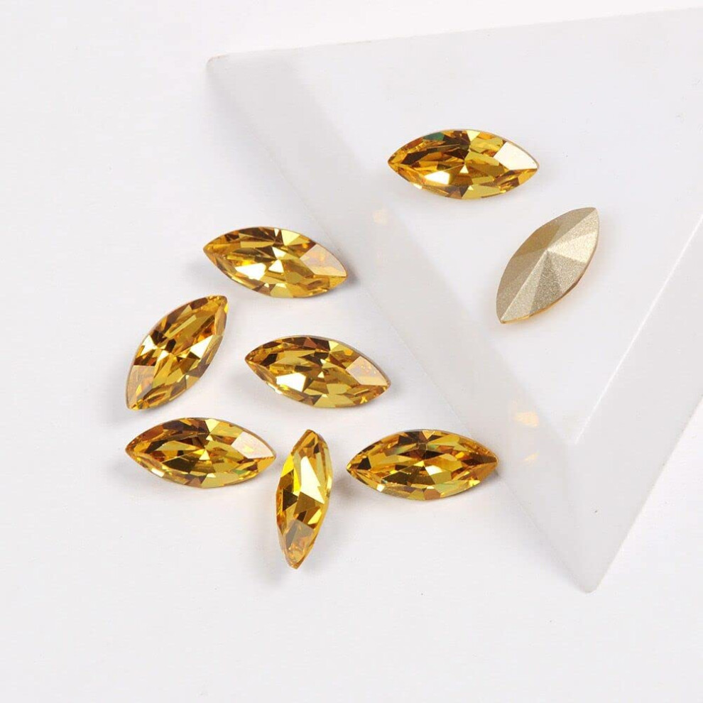 Press On Nail Tips with Glitter Crystal Charms, Full Coverage Acrylic ABS Nail Extensions