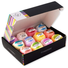 Bath Bombs Gift Set for Women, Natural Essential Oil, 12 Scent Variety, SpaGrade, Individually Wrapped
