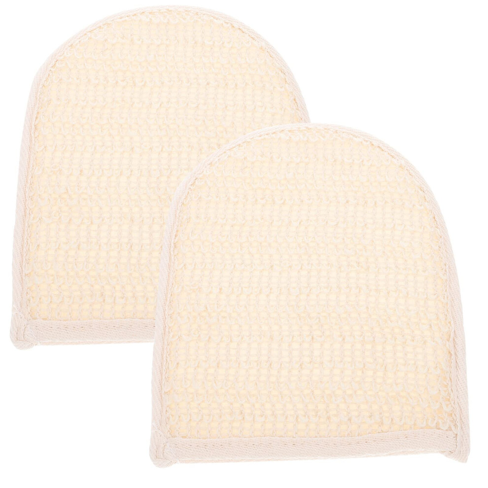 Exfoliating Bath Gloves 2 Pack Linen Cotton Shower Scrub Mitts for Effective Skin Exfoliation