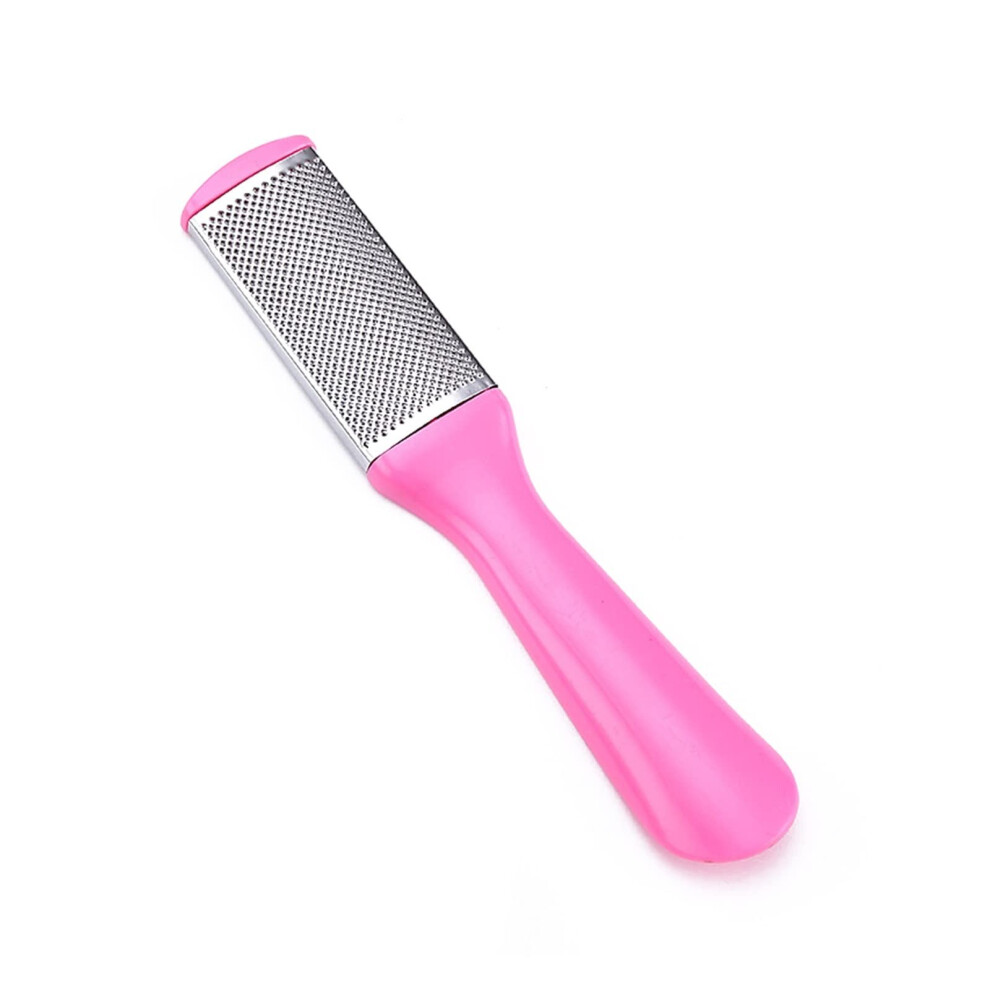 Pink Foot File Callus Remover Stainless Steel Pedicure Scraper For Wet And Dry Feet