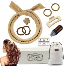 Heatless Curling Band Set for Overnight Curls with Soft Velvet Comfort for Medium and Long Hair Khaki