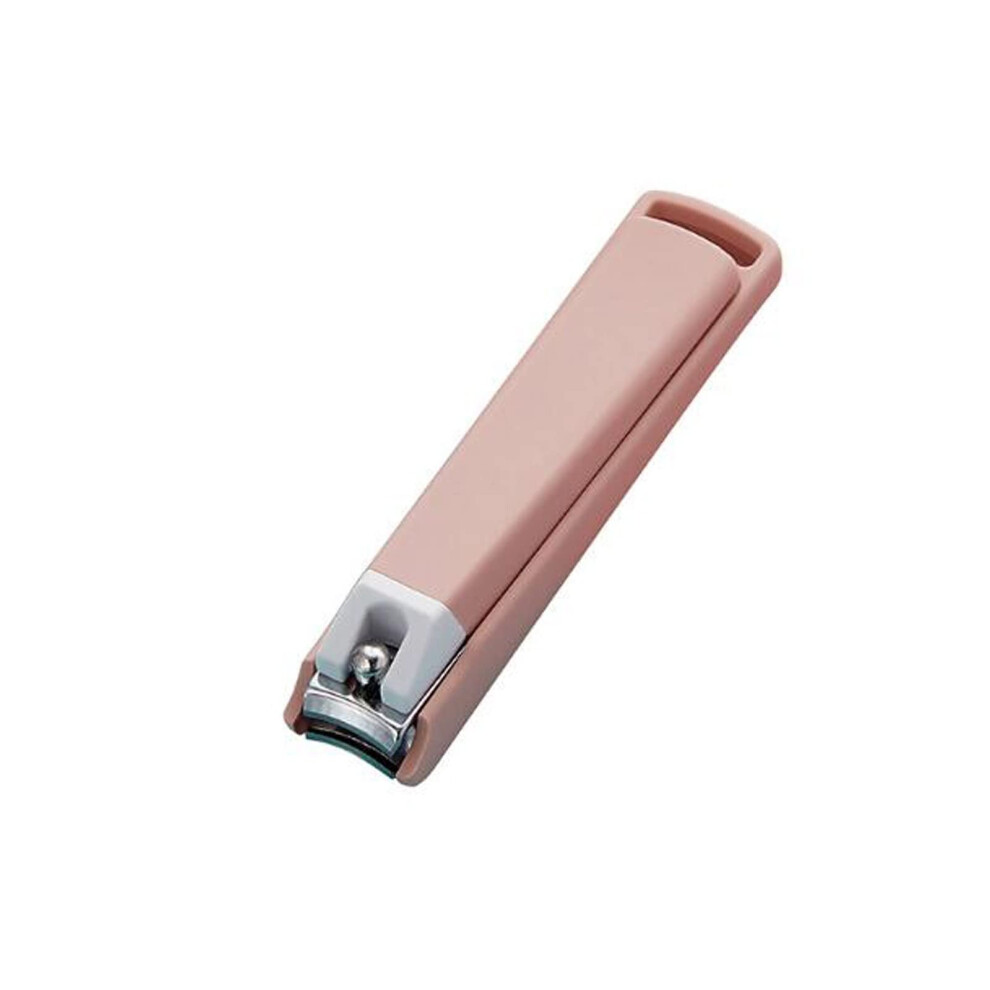 Large Pink Nail Clippers for Adults with Precision Curved Blades and Splash Resistant Design