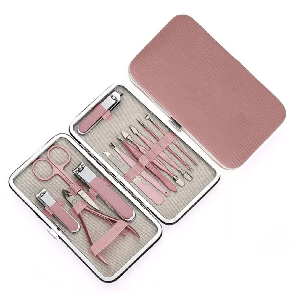 Manicure Set 11pcs RustResistant Nail Clippers Pedicure Kit with Organized Storage Box