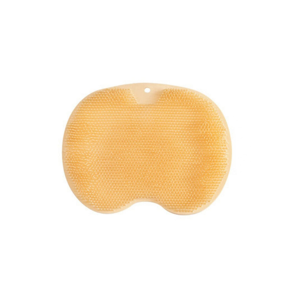 Body Brush with Secure Suction Cup, Wet Dry Exfoliating Shower Scrubber for Back Massage, Yellow