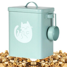 Airtight Dog Food Storage Container 6L with Dispenser and Spoon for Cats, Puppies, Rabbits, Kitchen Use