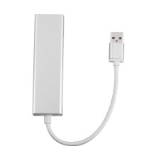 Bekabelde LAN USB Ethernet-netwerkadapter met snelle Ethernet-verbinding, draagbare netwerkadapter met RJ-45-poort en USB-hub, robuuste metalen